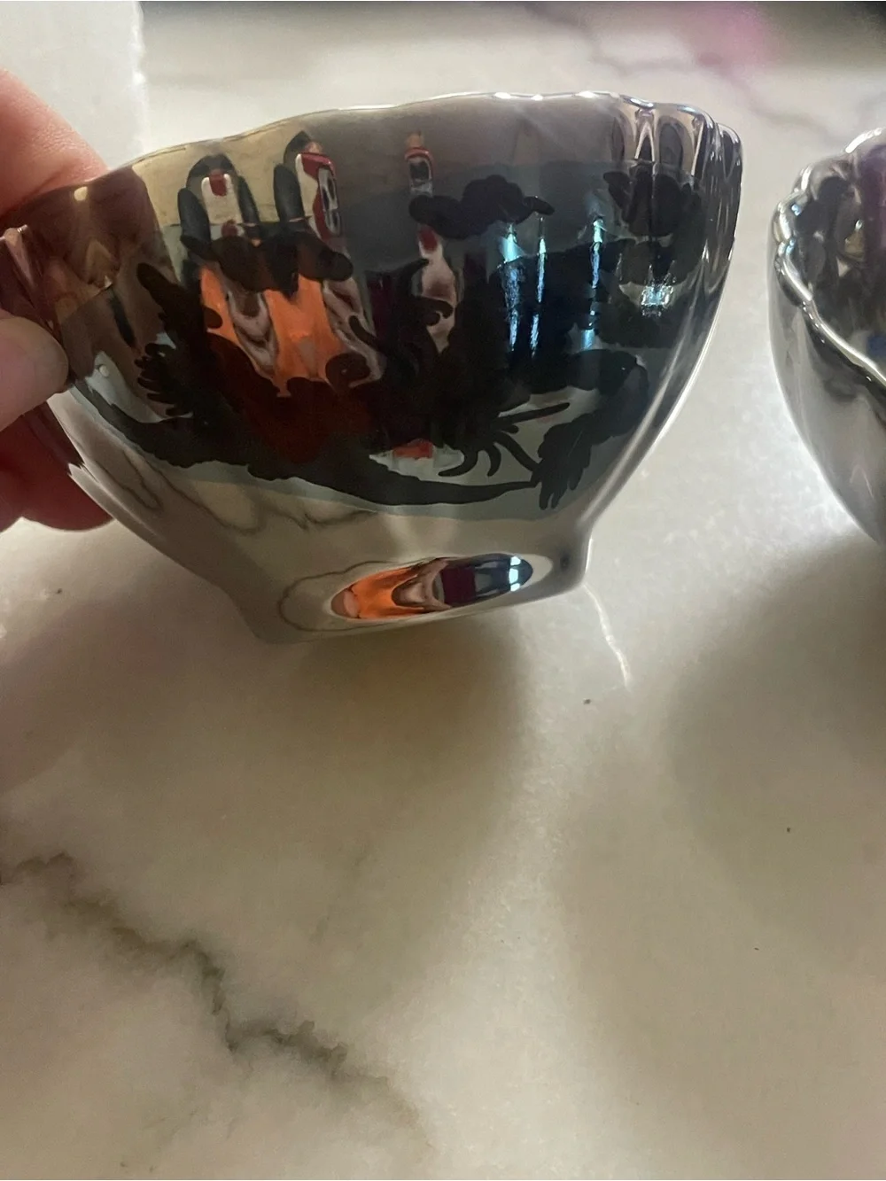 Lot of two brand new dragon, teacup, silver, ceramic and gold , Unbranded